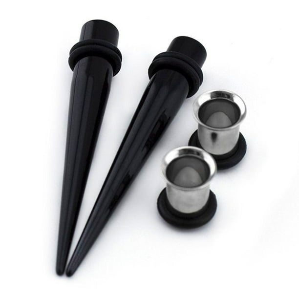 BYB Plugs Pair of Large Gauge 11mm-25mm Black Acrylic Ear Stretching Tapers